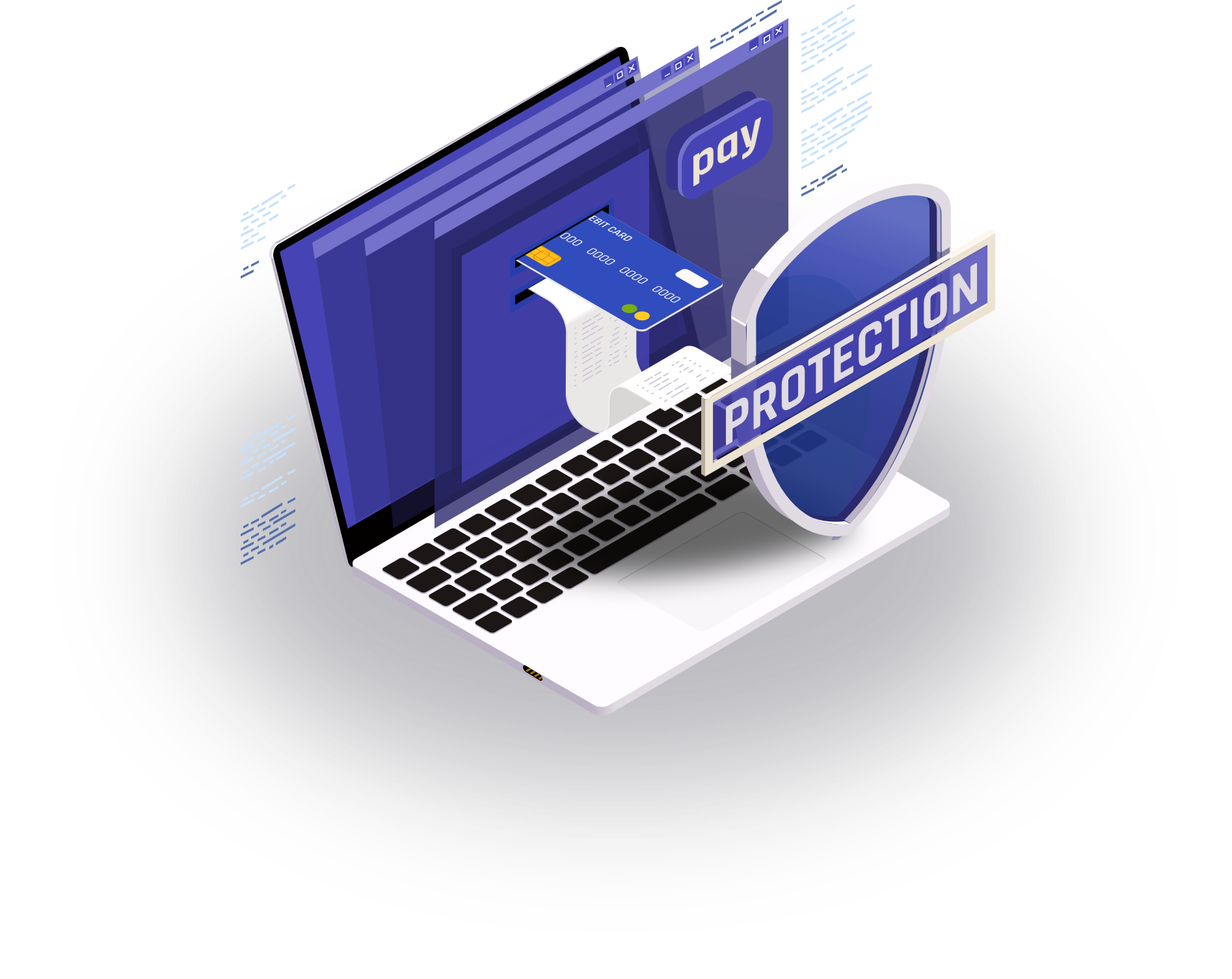 Laptop with protection shield